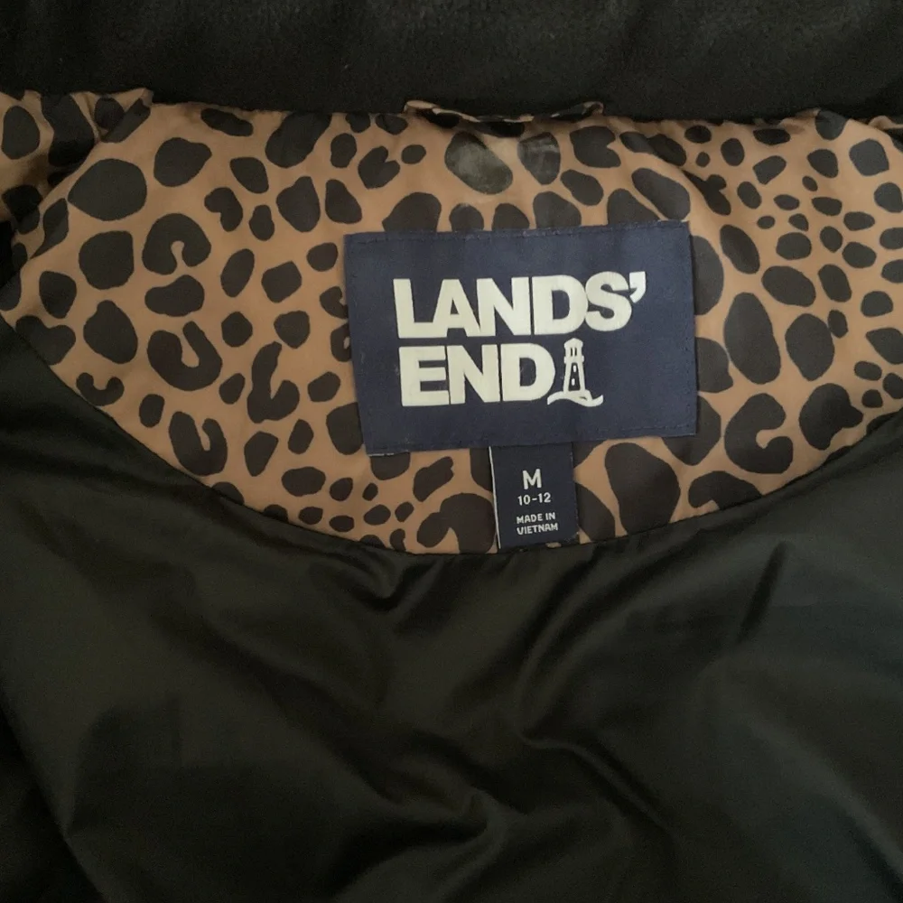 Land‘s End Leopard Down Puffer Coat - Picture 5 of 8